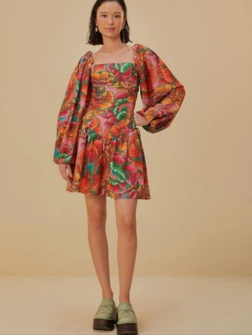FARM RIO LENZING ECOVERO EUROFLAX MINI DRESS